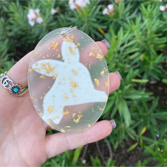 Ariana Grande Dangerous Woman Bunny Ears Mask Cartoon Sticker Keychain Bag Charm - Picture 5 of 8